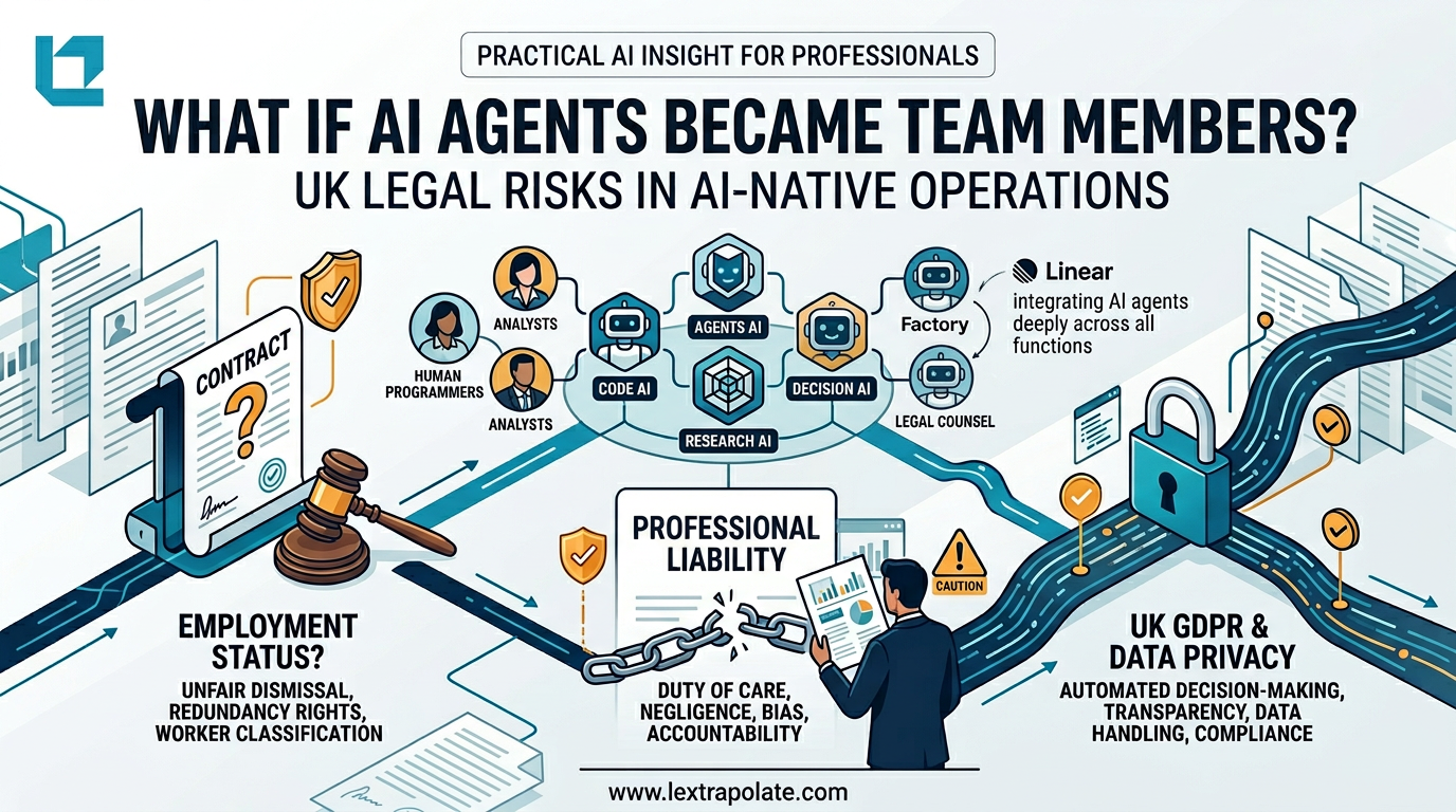 What If AI Agents Became Team Members? UK Legal Risks in AI-Native Operations